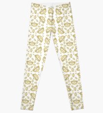 Queen of Hearts gold crown tiara tossed about by Kristie Hubler Leggings