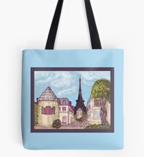 Paris Eiffel Tower inspired impressionist landscape by Kristie Hubler Tote Bag