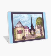 Paris Eiffel Tower inspired impressionist landscape by Kristie Hubler Laptop Skin