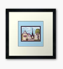Paris Eiffel Tower inspired impressionist landscape by Kristie Hubler Framed Print