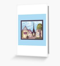 Paris Eiffel Tower inspired impressionist landscape by Kristie Hubler Greeting Card