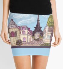 Paris Eiffel Tower inspired impressionist landscape by Kristie Hubler Mini Skirt