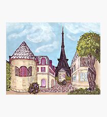 Paris Eiffel Tower inspired impressionist landscape by Kristie Hubler Photographic Print