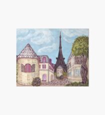 Paris Eiffel Tower inspired impressionist landscape by Kristie Hubler Art Board