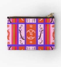 Curvy Plaid Abstract Feminine Folk Art by Kristie Hubler Studio Pouch