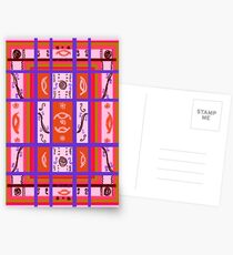Curvy Plaid Abstract Feminine Folk Art by Kristie Hubler Postcards
