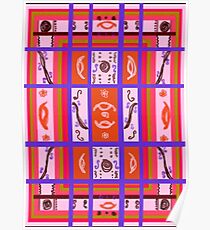 Curvy Plaid Abstract Feminine Folk Art by Kristie Hubler Poster