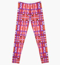 Curvy Plaid Abstract Feminine Folk Art by Kristie Hubler Leggings