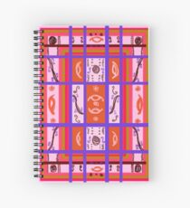 Curvy Plaid Abstract Feminine Folk Art by Kristie Hubler Spiral Notebook