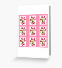 9 bunches of Pink Tulip Flowers by Kristie Hubler Greeting Card
