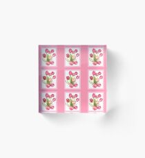 9 bunches of Pink Tulip Flowers by Kristie Hubler Acrylic Block