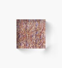 Wood Planks Pointillism by Kristie Hubler Acrylic Block