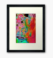 Margaritaville Mermaid Pyschedelicized Framed Print