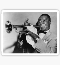Louis Armstrong Blowing Trumpet Sticker