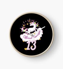 Unicorn Official 13 Teenager, For Teen Girls Gift For 13th Birthday Unicorn Teen T-Shirt Sweater Hoodie Iphone Samsung Phone Case Coffee Mug Tablet Case Clock