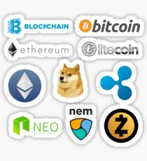 Pegatina Crypto band # 1 (BTC, LTC, ETH, DOGE, XEM, NEM, XRP, ZEC)