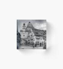 Romantic Hotel - B&W Acrylic Block