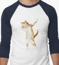 Dabbing Cat Kitten Funny Dab Tee Cool Dance Kitty Men's Baseball ¾ T-Shirt