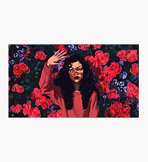 Red Flowers Girl Photographic Print