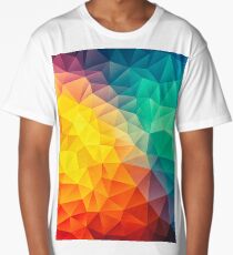 Abstract Multi Color Cubizm Painting Long T-Shirt