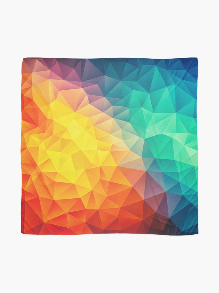 Alternate view of Abstract Multi Color Cubizm Painting Scarf