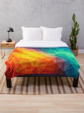 Abstract Multi Color Cubizm Painting Throw Blanket