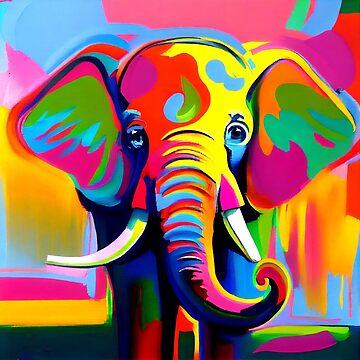 Pop Art for Fun: A Colorful Elephant Canvas Print for Sale by
