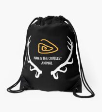 Man is the cruelest animal Drawstring Bag