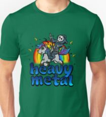 Heavy Metal Music Unicorn Pony Rainbow Pink Fan Unisex T-Shirt