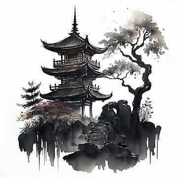 Asian temple by Ron Goulet: TattooNOW