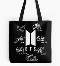 BTS - Logo + signatures "black" Tote Bag