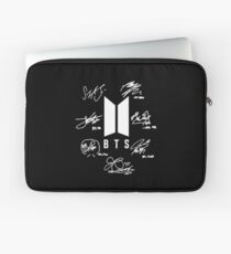 BTS - Logo + Signaturen "schwarz" Laptoptasche