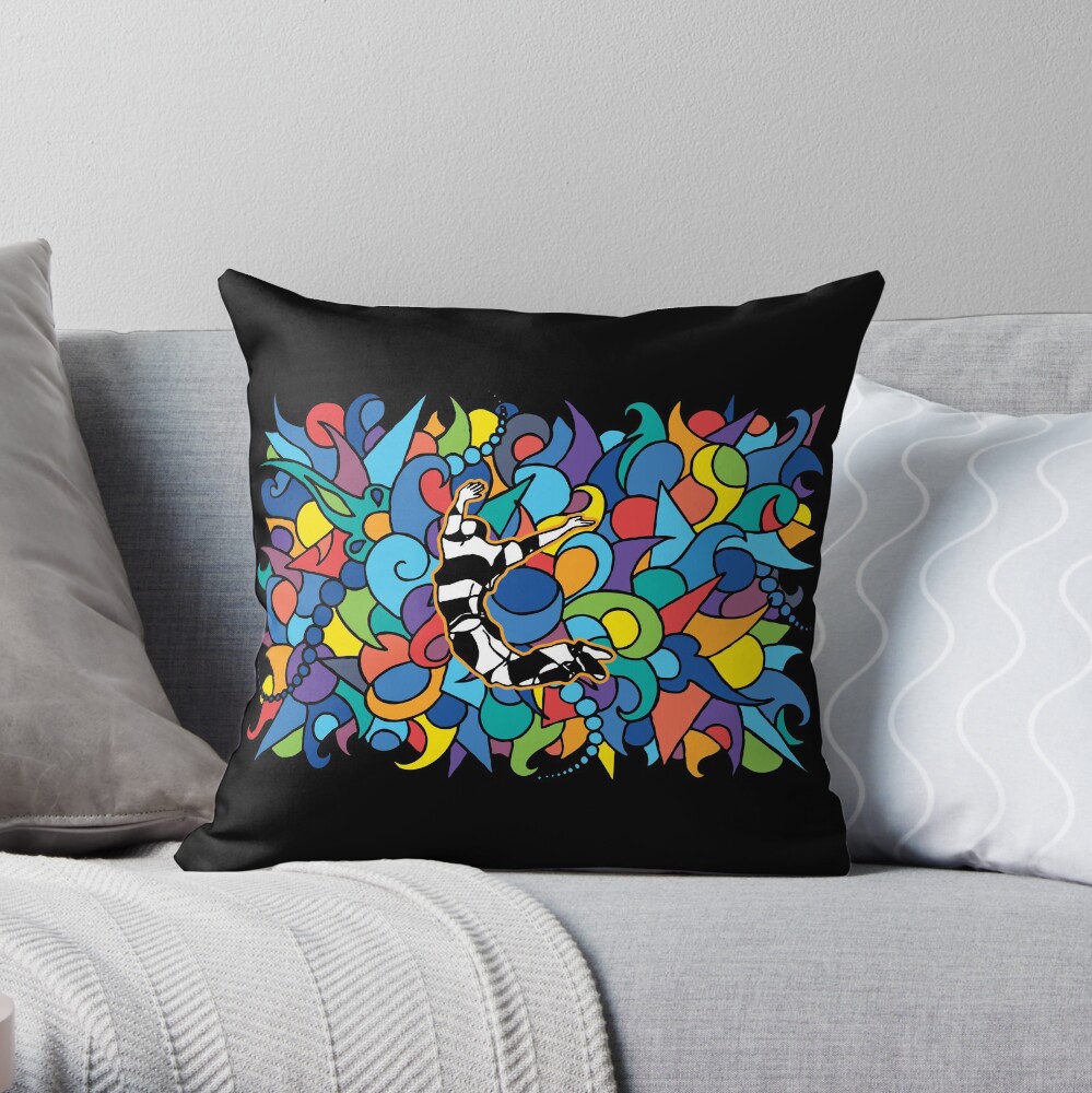 Dancing Harlequin #2 Throw Pillow