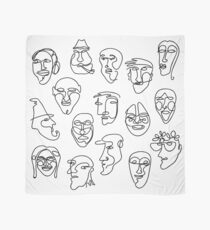 Single Line Face Design Pattern Scarf