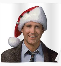 Clark Griswold National Lampoon's 1989 Christmas Vacation movie santa hat Poster