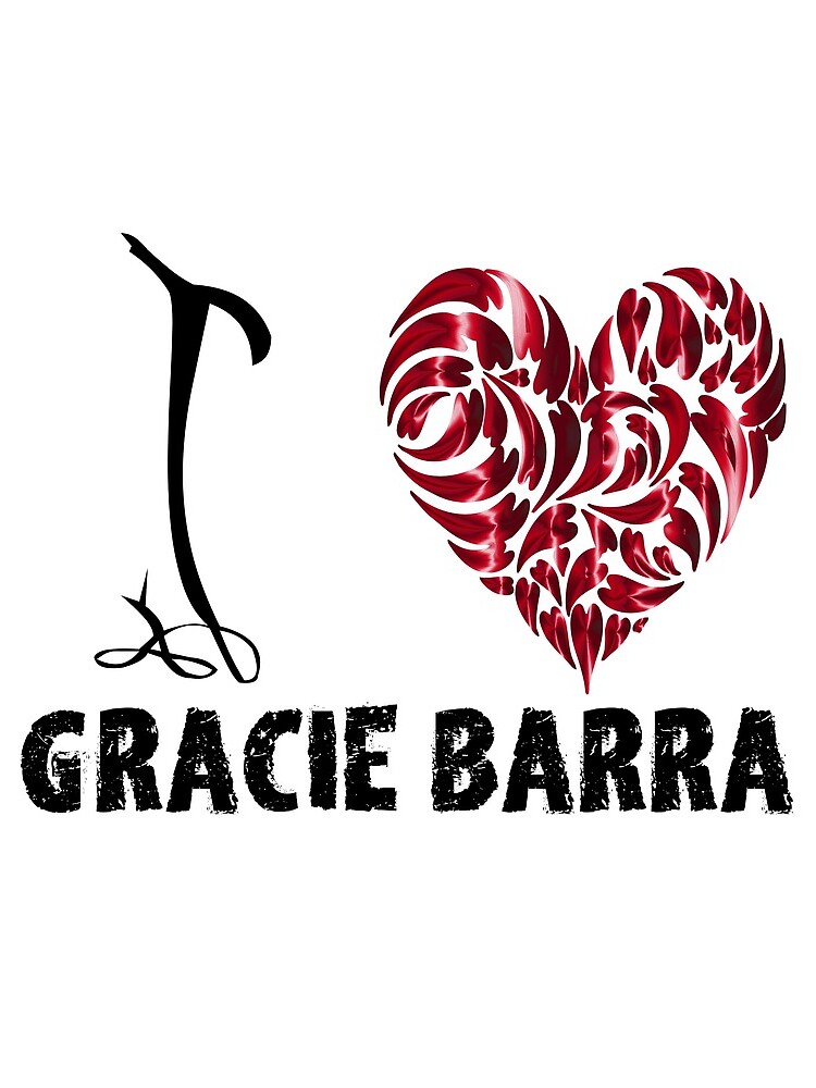 "Gracie Barra T Shirt Design I Love Gracie Barra" Drawstring Bag by