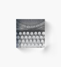 Vintage Typewriter Study Acrylic Block