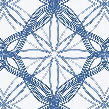 Artwork thumbnail, Blue + white radial symmetry pattern by Sprankel