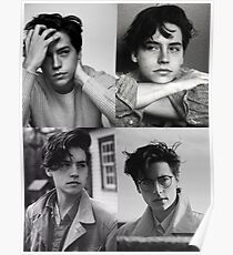 Cole Sprouse Collage B & W Poster