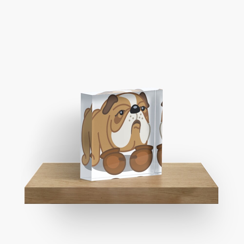 Bulldog Boxer tshirt - Dog Gifts for Boxer and Bulldog Pet Lovers Acrylic Block