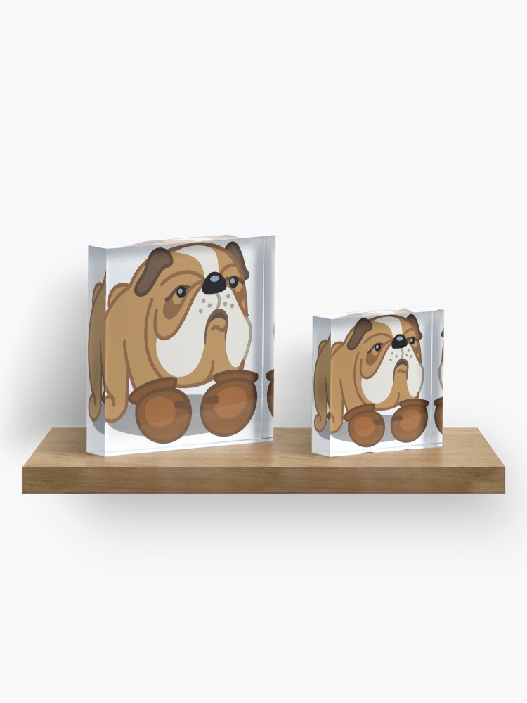 Alternate view of Bulldog Boxer tshirt - Dog Gifts for Boxer and Bulldog Pet Lovers Acrylic Block
