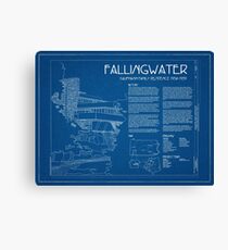 Fallingwater Umfrage Cover Blueprint - Frank Lloyd Wright Leinwanddruck