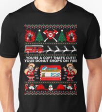 Merry Firefighter Ugly Christmas Sweater Funny Tshirt Unisex T-Shirt