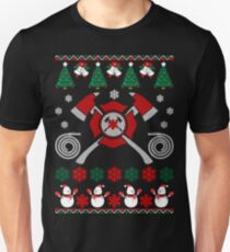 Merry Firefighter Ugly Christmas Sweater Funny Tshirt Unisex T-Shirt