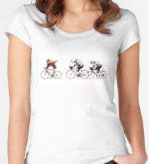Ewok Bicycle Chase Women's Fitted Scoop T-Shirt