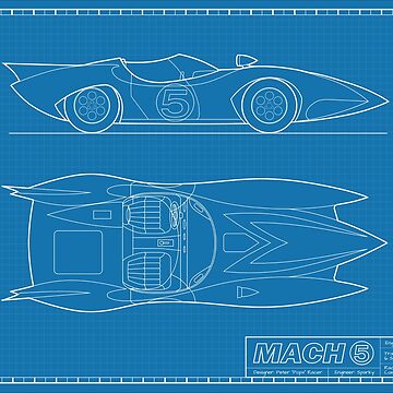 Speed Racer Mach 5 Watercolor Art Print 