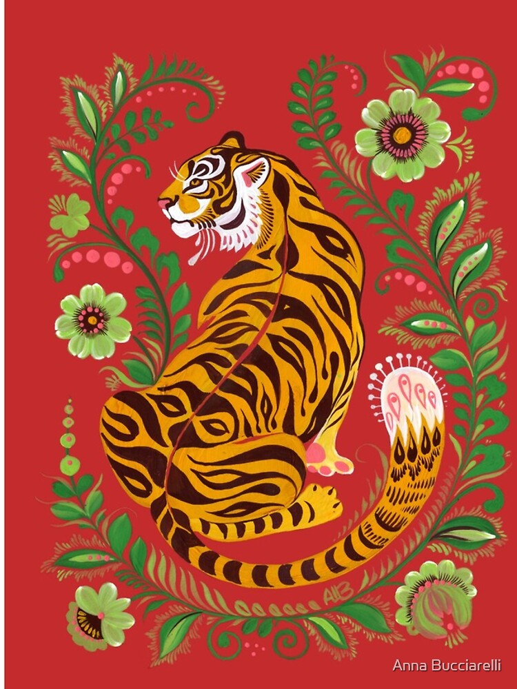 Tiger Folk Art by annabucciarelli
