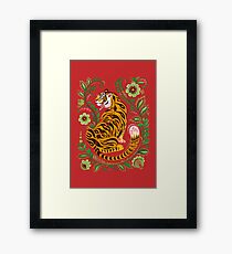 Tiger Folk Art Framed Print
