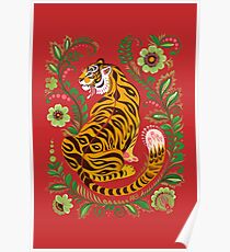 Tiger Volkskunst Poster