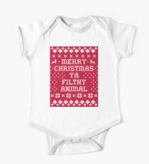 Body de manga corta para bebé Feliz Navidad animal sucio